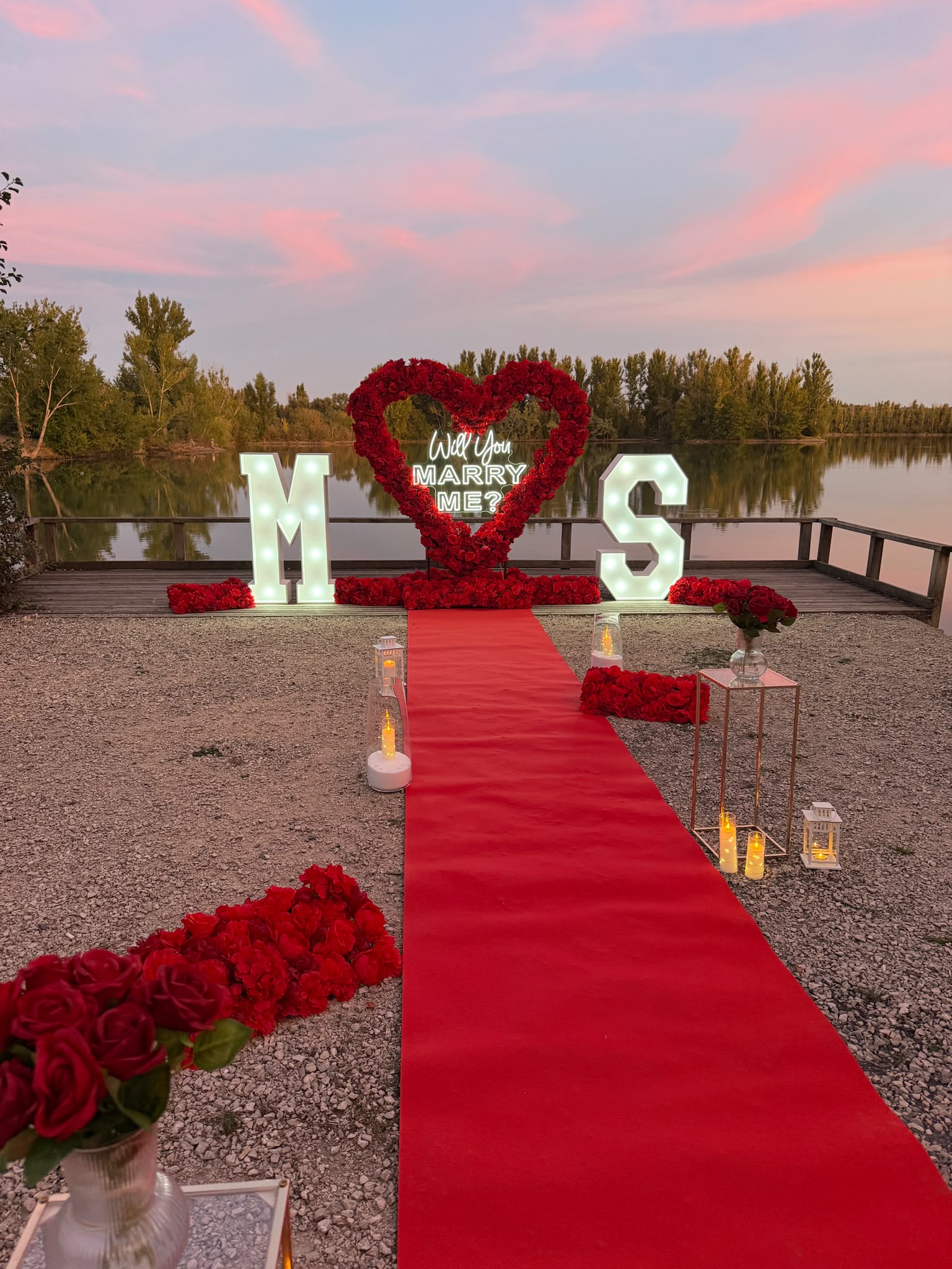 Cœur Géant Fleuri + Initiales